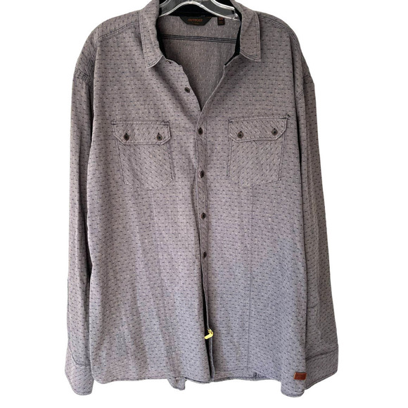 Men's Gray flecked‎ long sleeve button down double button pockets sz XXL - Picture 1 of 11